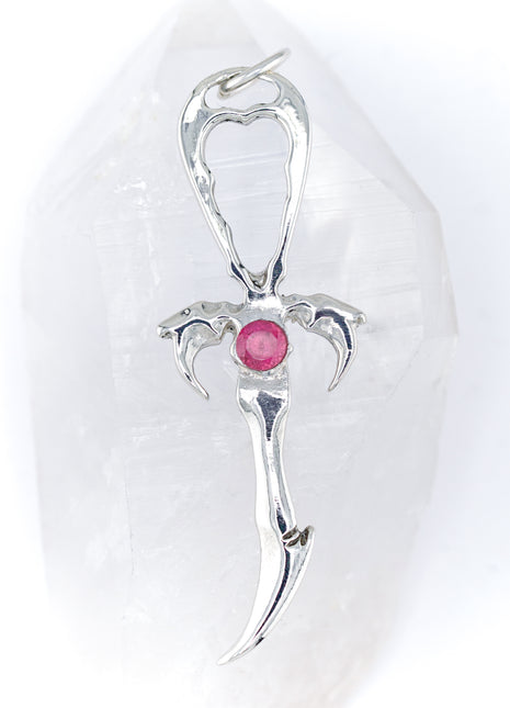 Red Tourmaline & 925 Silver 2nd Generation Standard Vampire Legacy Ankh - Limited Edition