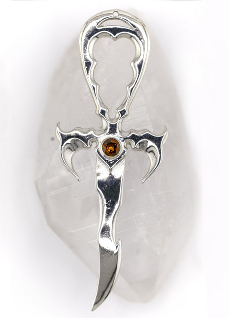 Fire Citrine & 925 Silver 3rd Generation Vampire Legacy Ankh - Limited Edition